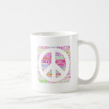 Autism Awareness Peach Products Coffee Mugs