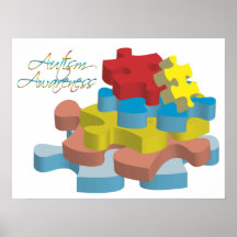 Autism Awareness Puzzle Pieces Poster Art