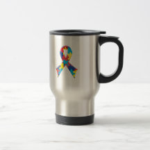Autism Awareness Ribbon A4 Coffee Mug