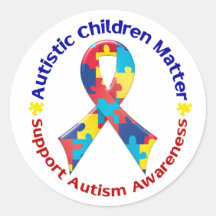 Autism Awareness Round Sticker