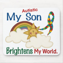 Autism BRIGHTENS MY WORLD 1 Son Mouse Pad