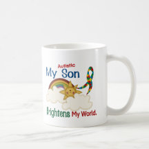Autism BRIGHTENS MY WORLD 1 Son Mug