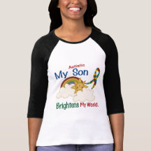 Autism BRIGHTENS MY WORLD 1 Son Shirts