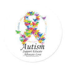 Autism Butterfly Ribbon stickers