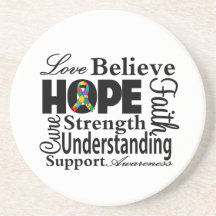 Autism Collage of Hope Beverage Coasters