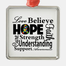 Autism Collage of Hope Christmas Tree Ornament