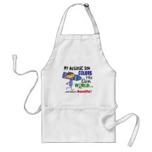 Autism COLORS HIS OWN WORLD Son Aprons