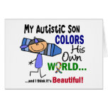 Autism COLORS HIS OWN WORLD Son Greeting Card