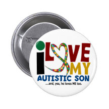 AUTISM I Love My Autistic Son 2 Button