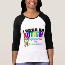 Autism I Wear Ribbon For My Precious Nephew Shirts