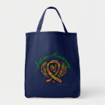 Autism Mosaic Heart Ribbon Bags