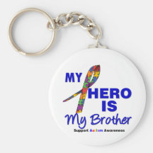 Autism My Hero is My Brother Keychains