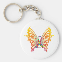 Autism Ribbon Butterfly Key Chains