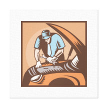 Automobile Mechanic Car Repair Canvas Prints