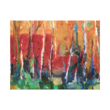 Autumn Abstract Landscape Art Painting Canvas Print