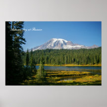 Autumn day at Rainier Poster