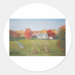 autumn daze round sticker