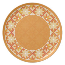 Autumn Decorative Floral Tiles Plate