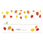 Autumn Falling Leaves Place Cards Business Card Template