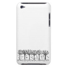 Autumn falling leaves silhouette black + white barely there iPod covers
