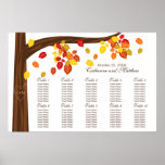 Autumn Falling Leaves Wedding Seating Chart Print