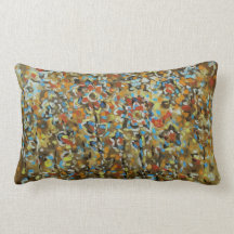 Autumn Flowers original Painting  American MoJo Pi Throw Pillows