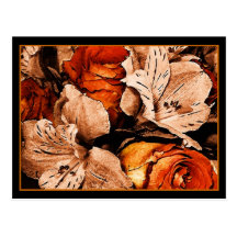 Autumn flowers postcard