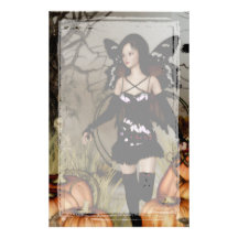 Autumn Harvest Fairy Gothic Stationery
