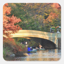 Autumn in Central Park: Boaters by Bow Bridge  #01 Stickers