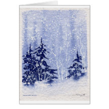 Autumn Lake "WINTER PINES" Greeting Card