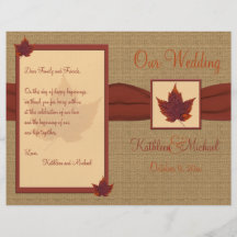 Autumn Leaf Wedding Program Flyer