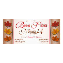 Autumn Leaves November Bridal Shower Invitations