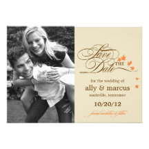 Autumn Leaves Save The Date Announcement