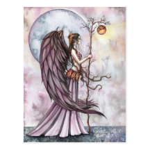 Autumn Light Fairy Postcard by Molly Harrison