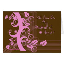 Autumn Matron of Honour Invitation Greeting Card