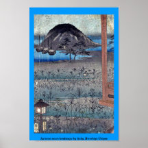 Autumn moon landscape by Ando, Hiroshige Ukiyoe Poster