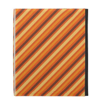 Autumn orange and brown stripes iPad folio case
