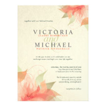 Autumn Orange & Ecru Floral Wedding Invitations