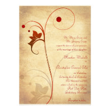 Autumn Rustic Vine Berries Wedding Invitation