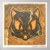 Autumn Scaredy Cat Poster