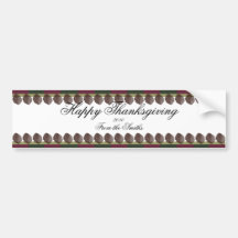 Autumn Stripe in Hunter Green and Plum Purple Bumper Sticker