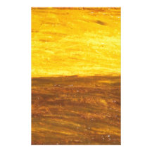 Autumn Sunset over Harvest Field (minimalism) Stationery