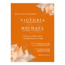 Autumn Tangerine Floral Wedding Invitations