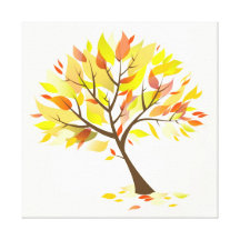 Autumn Theme Tree [24x24] inches Gallery Wrap Canvas