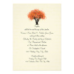 Autumn Tree Dancing Blooms and Text Design Wedding Personalized Announcements