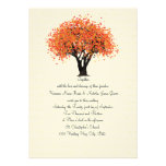 Autumn Tree Dancing Blooms Wedding Personalized Invitations