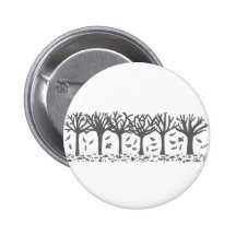 Autumn Trees with Falling Leaves Silhouette Pinback Buttons