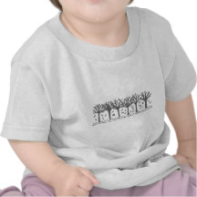 Autumn Trees with Falling Leaves Silhouette T-shirts