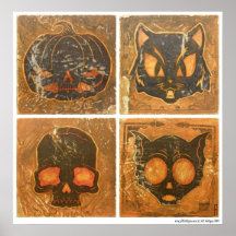 Autumn Vintage Halloween Posters