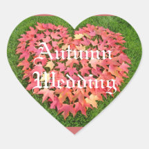 Autumn Wedding envelope invitation Seals Heart Sticker